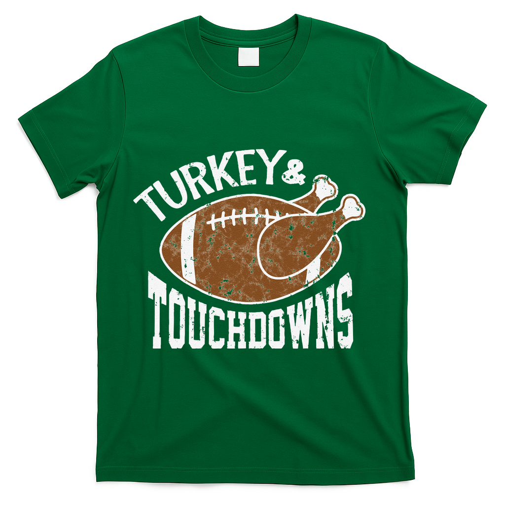 Cute Turkey And Touchdowns Funny Thanksgiving Football product image 4