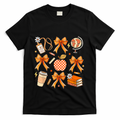 Coquette Teacher Game Day Fall Autumn Book Coffee T-Shirt product image 1