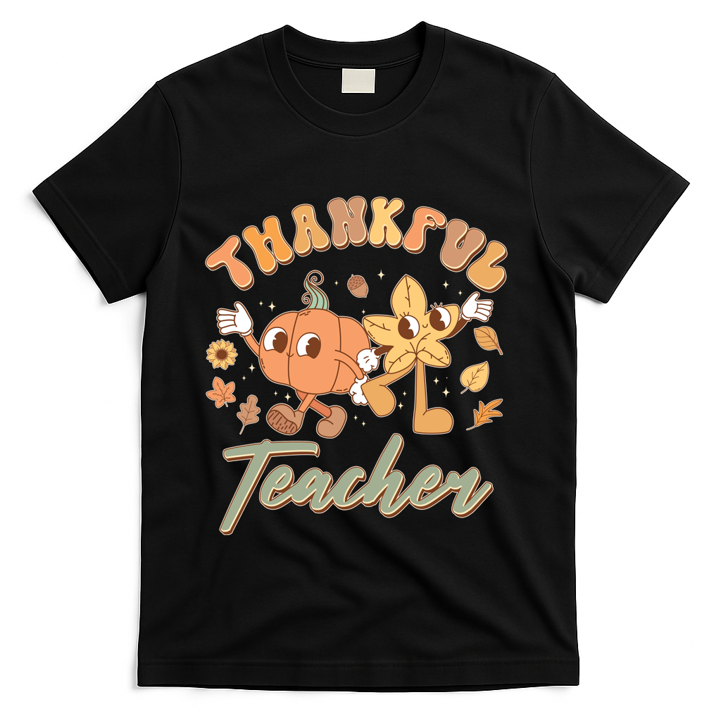 Cute Thanksgiving Thankful Teacher T-Shirt product image 1