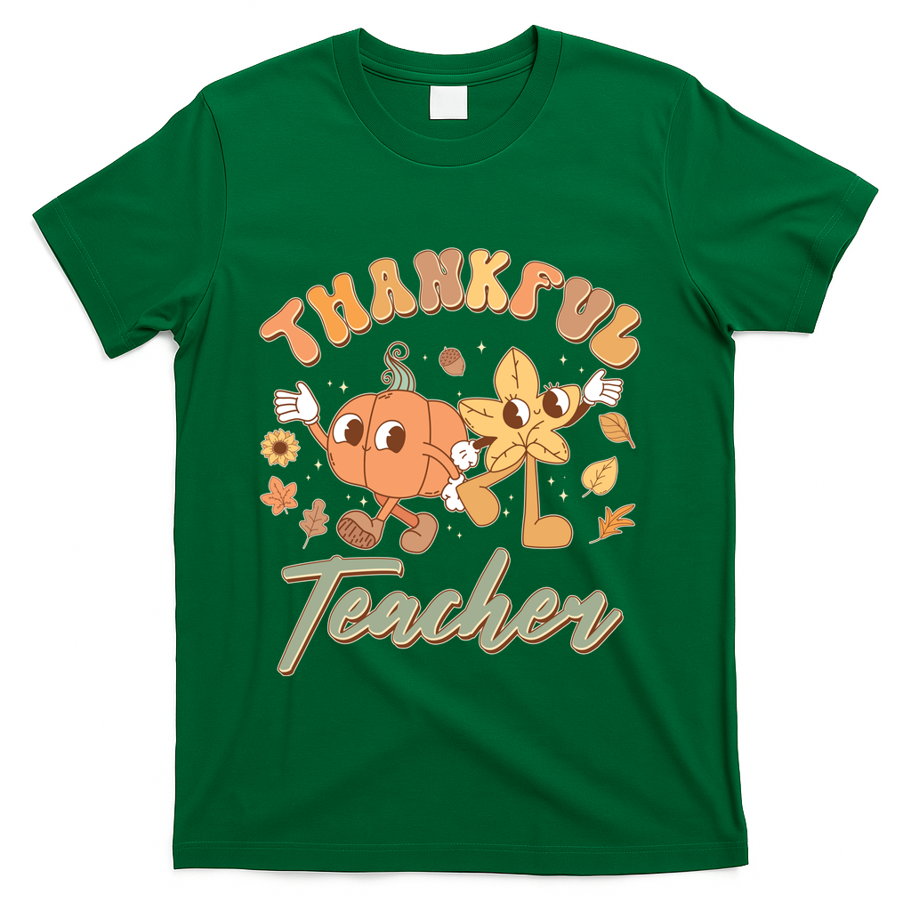 Cute Thanksgiving Thankful Teacher T-Shirt product image 4