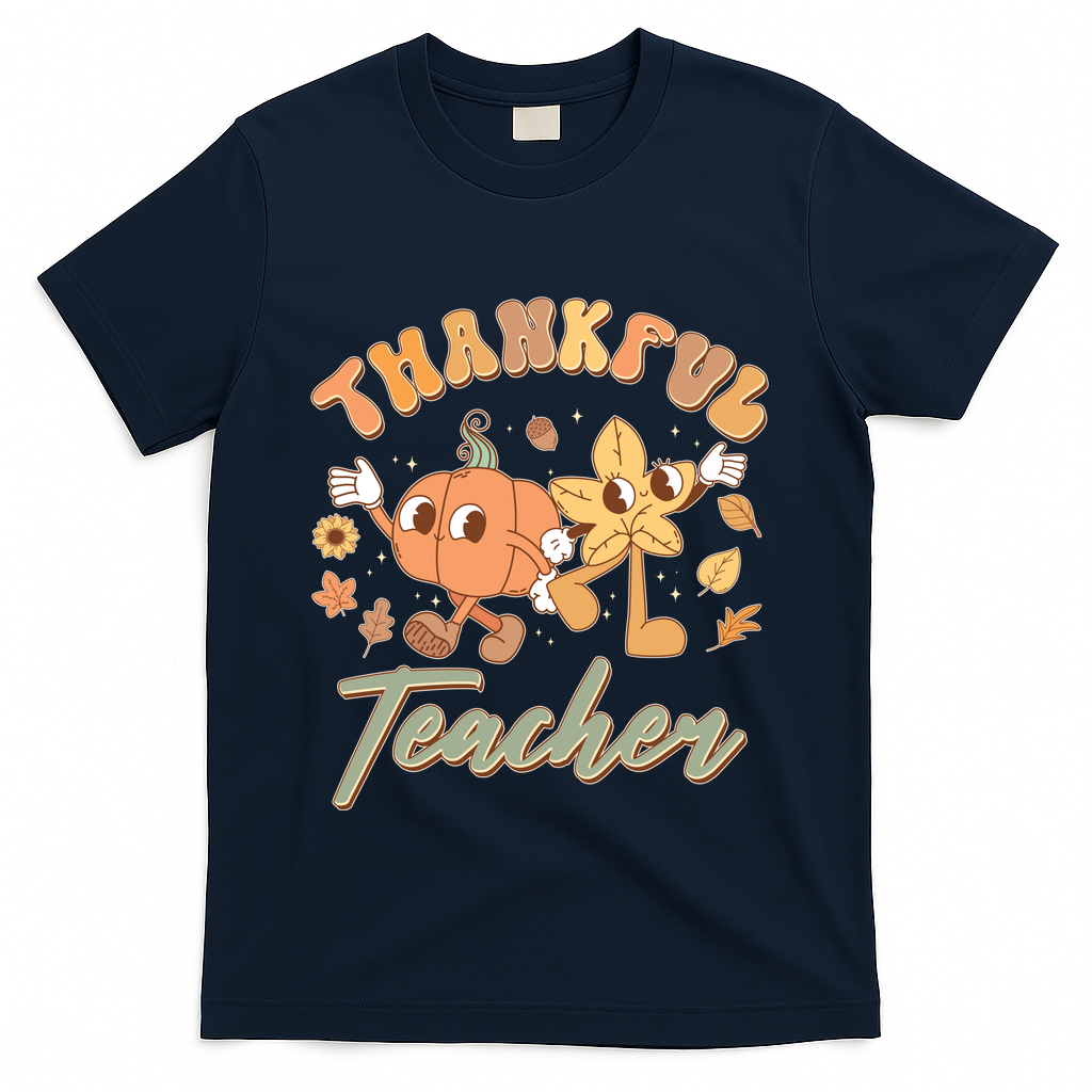 Cute Thanksgiving Thankful Teacher T-Shirt product image 3