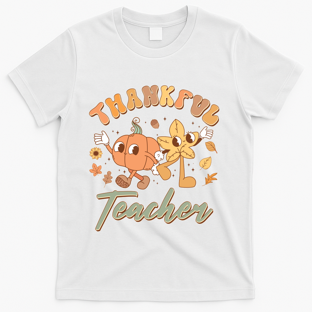 Cute Thanksgiving Thankful Teacher T-Shirt product image 2