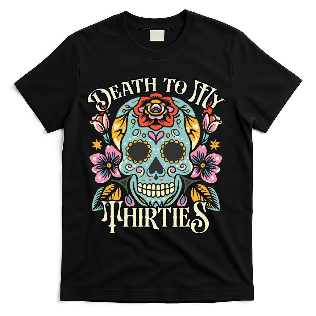 Death To My Thirties Rip 30s Floral Skull 40th Birthday product image 1