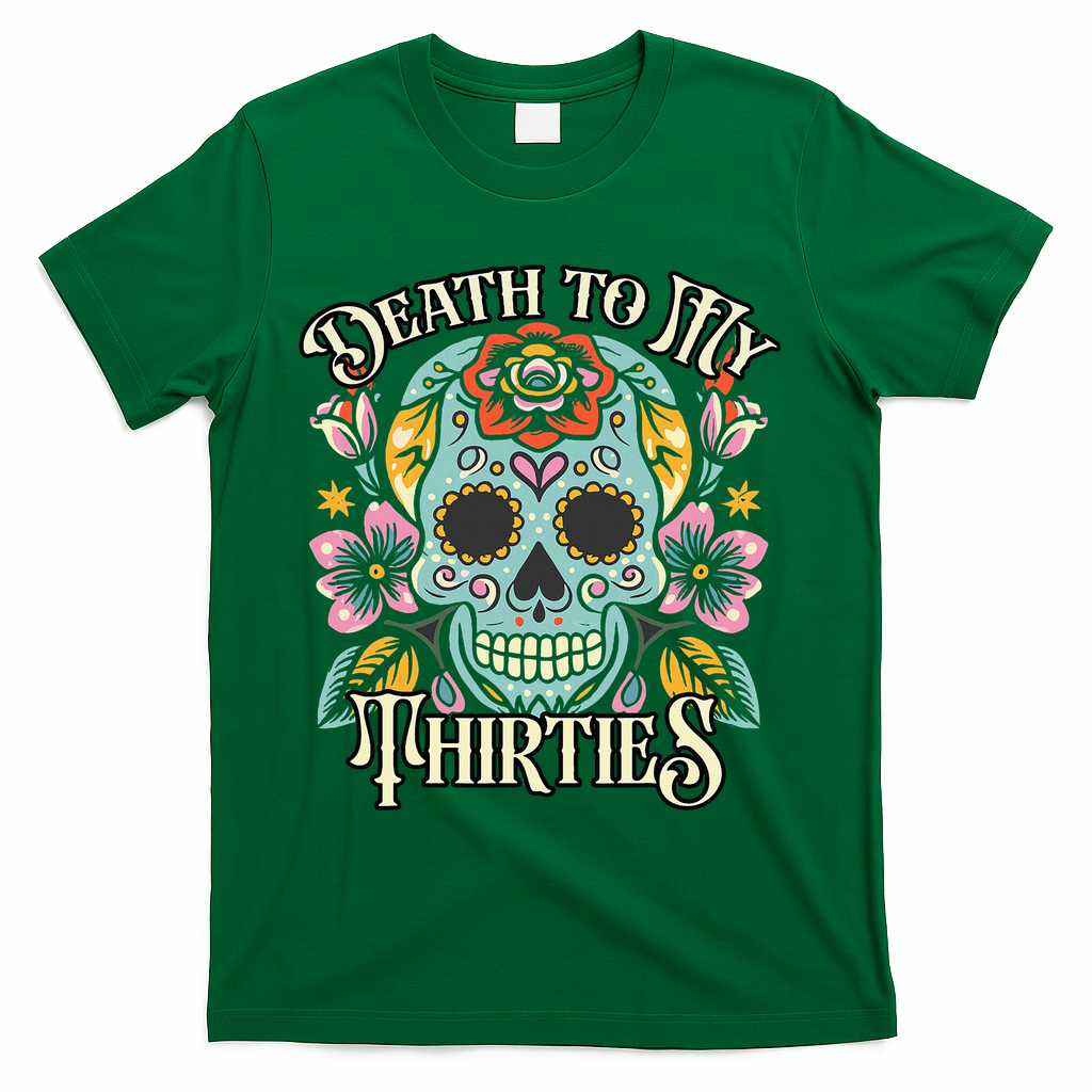 Death To My Thirties Rip 30s Floral Skull 40th Birthday product image 4