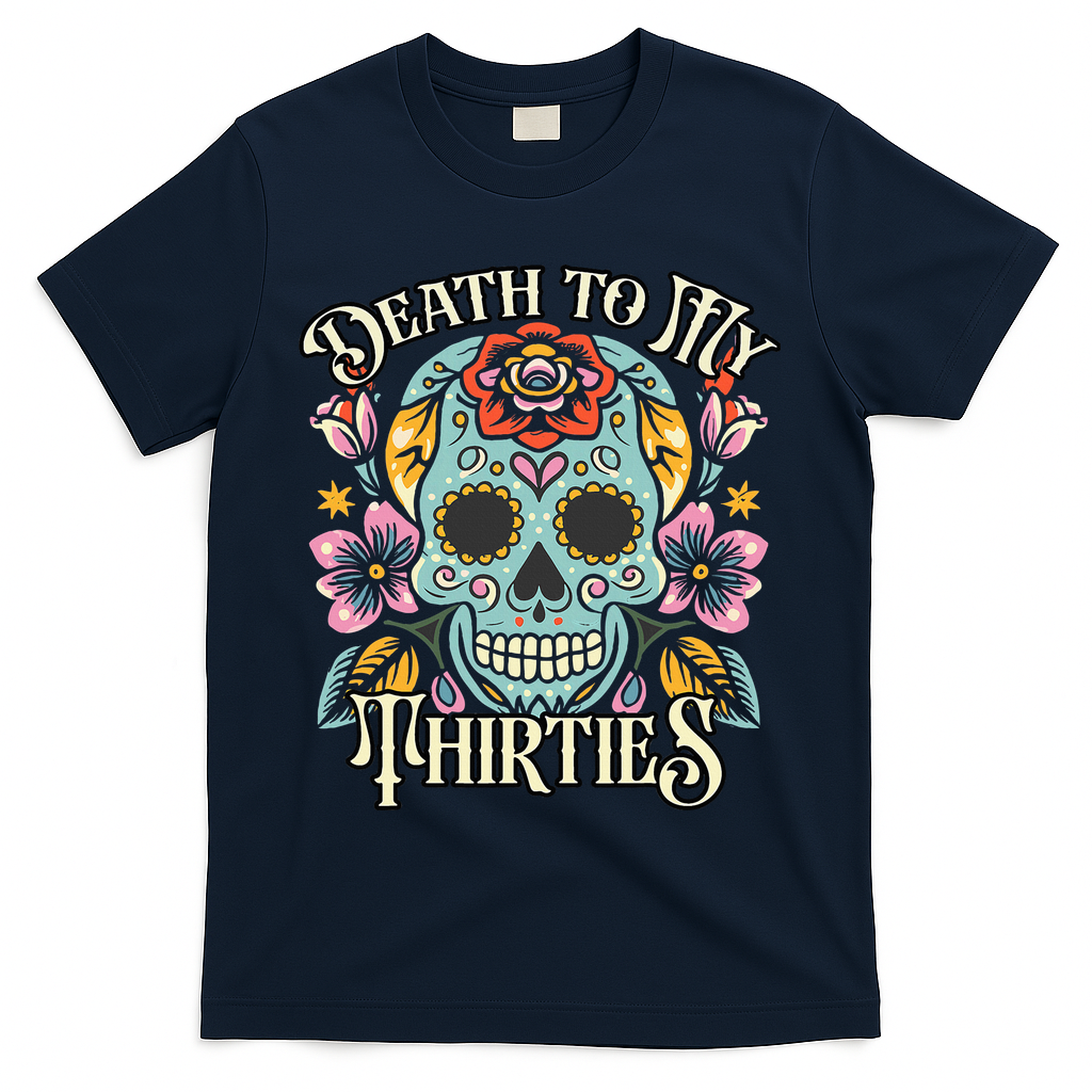 Death To My Thirties Rip 30s Floral Skull 40th Birthday product image 3
