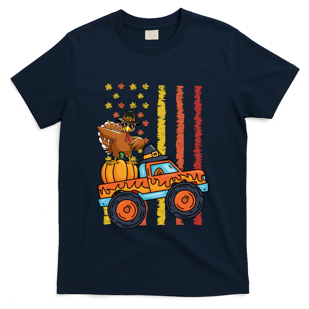 Dabbing Turkey Pumpkin Truck Autumn Usa Flag Thanksgiving product image 3
