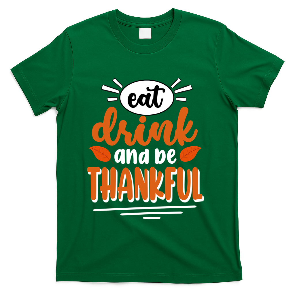 Eat Drink And Be Thankful Thanksgiving T-Shirt product image 4
