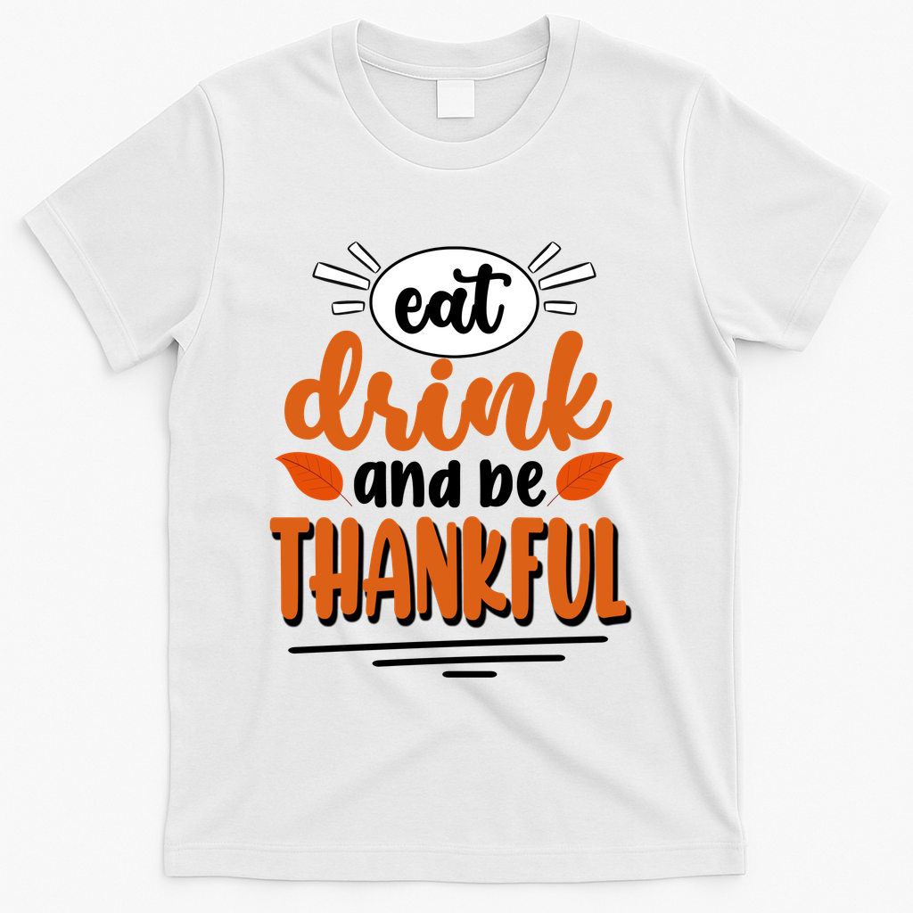 Eat Drink And Be Thankful Thanksgiving T-Shirt product image 2