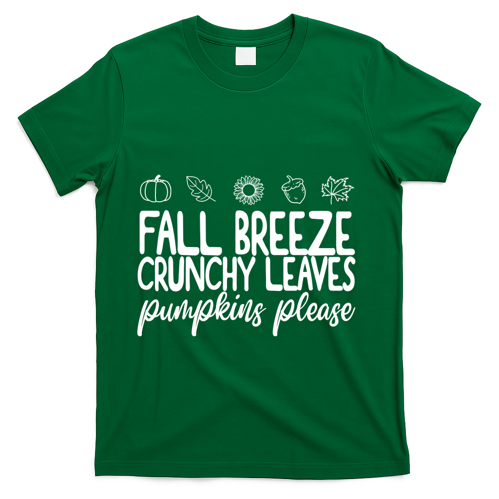 Fall Breeze Crunchy Leaves Pumpkins Please T-Shirt product image 4