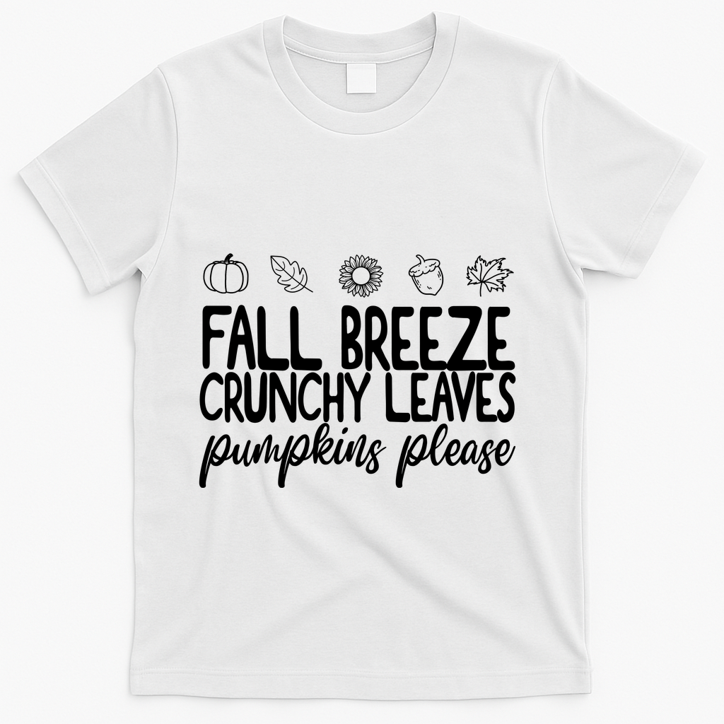 Fall Breeze Crunchy Leaves Pumpkins Please T-Shirt product image 2