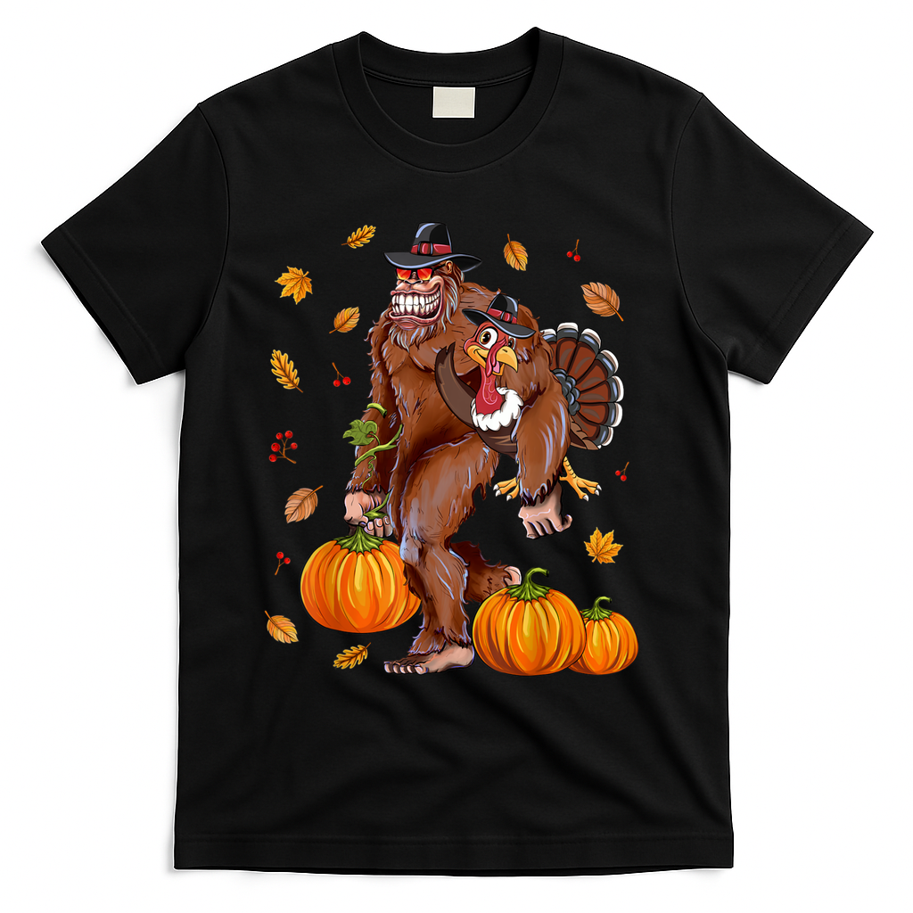 Funny Cute Bigfoot Sasquatch Turkey Pumpkin Happy product image 1
