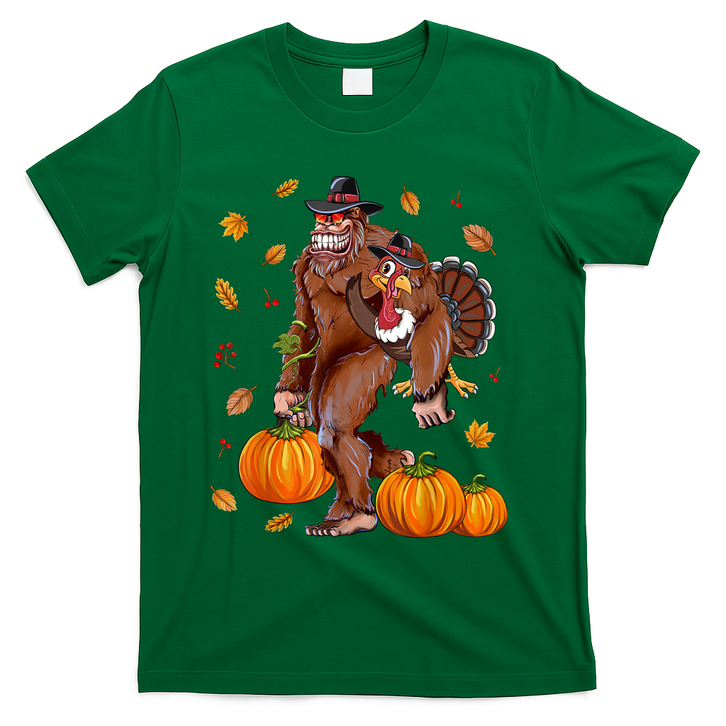 Funny Cute Bigfoot Sasquatch Turkey Pumpkin Happy product image 4