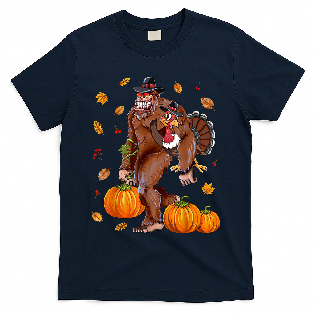 Funny Cute Bigfoot Sasquatch Turkey Pumpkin Happy product image 3