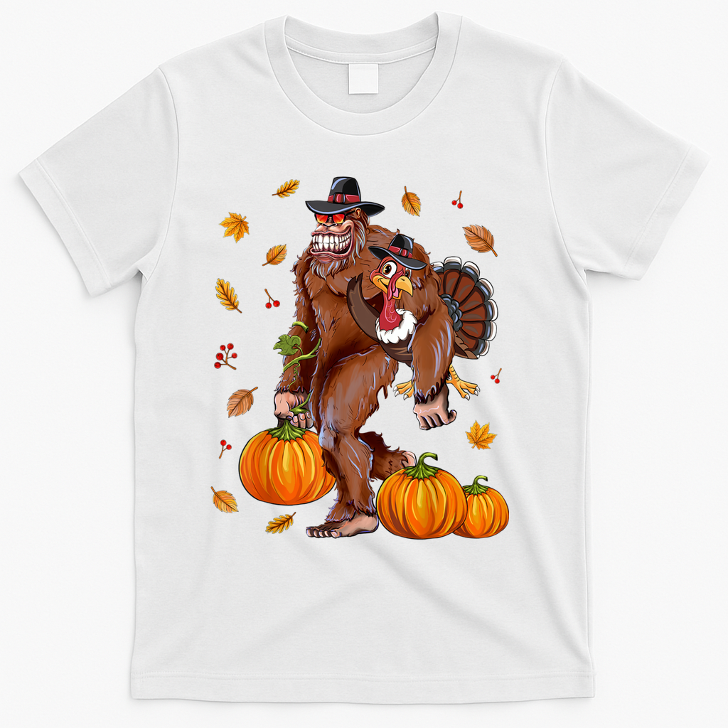Funny Cute Bigfoot Sasquatch Turkey Pumpkin Happy product image 2
