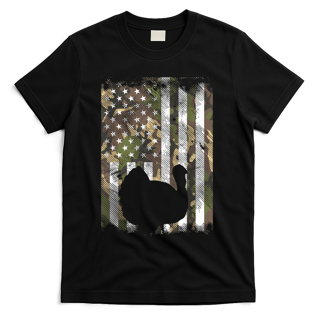 Funny Cute Camo US America Flag Turkey Day Hunting product image 1