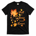 Fall For Jesus He Never Leave Beautiful Leaves T-Shirt product image 1