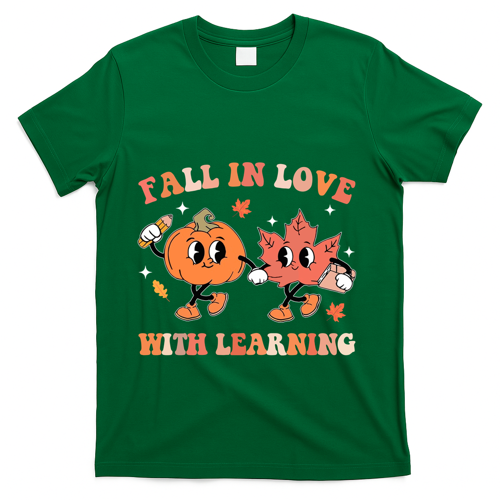 Fall In Love With Learning Autumn Cute T-Shirt product image 4