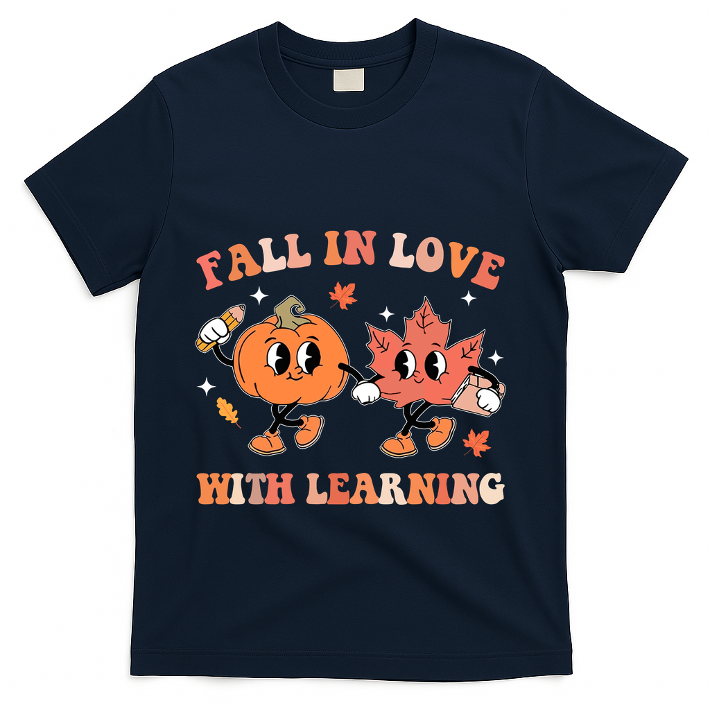 Fall In Love With Learning Autumn Cute T-Shirt product image 3