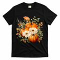 Fall Pumpkin Floral Holiday T-Shirt product image 1
