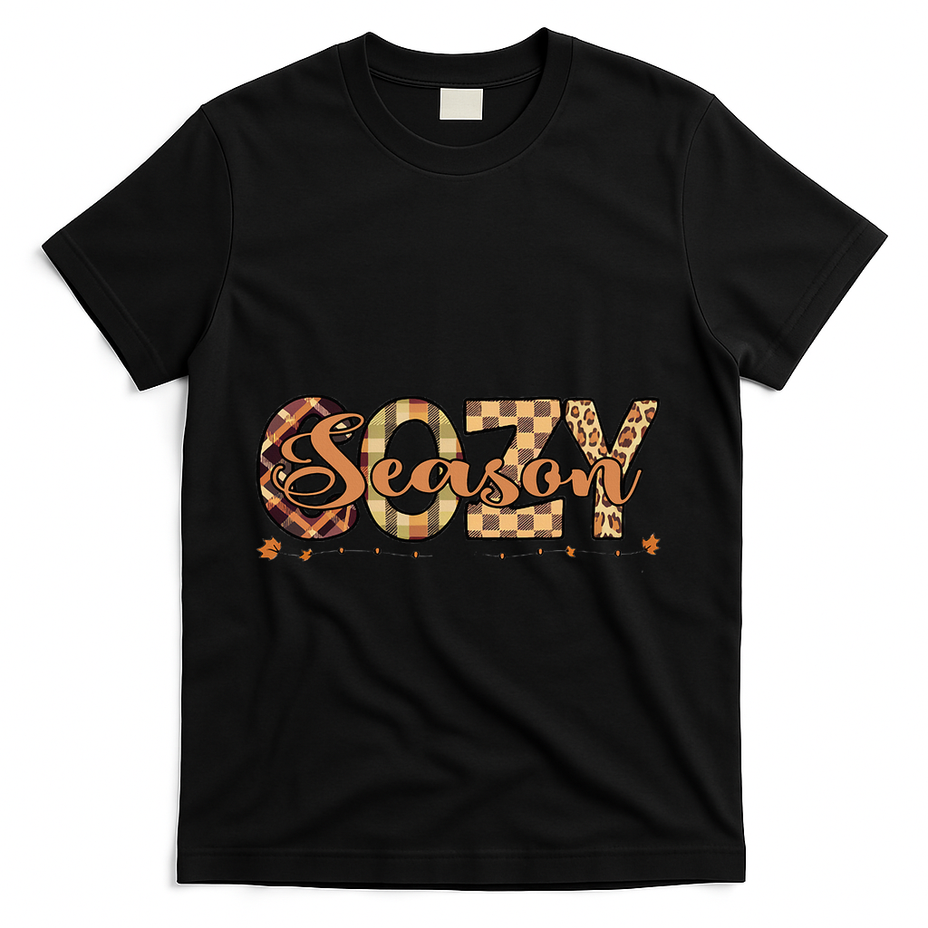 Fall Season Cozy Vibes Vintage Cute Winter Quote T-Shirt product image 1