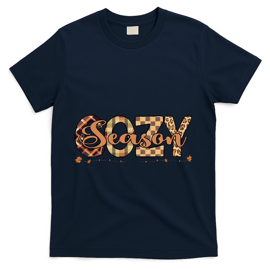 Fall Season Cozy Vibes Vintage Cute Winter Quote T-Shirt product image 3