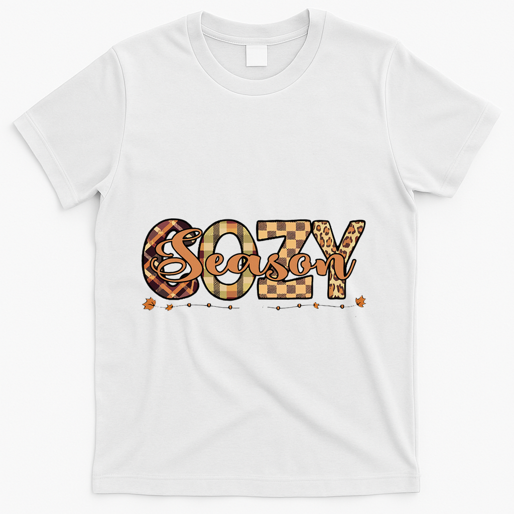 Fall Season Cozy Vibes Vintage Cute Winter Quote T-Shirt product image 2