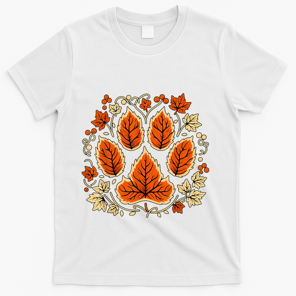 Fall Vine Leaf Dog Paw Print Autumn Maple Thanksgiving product image 2