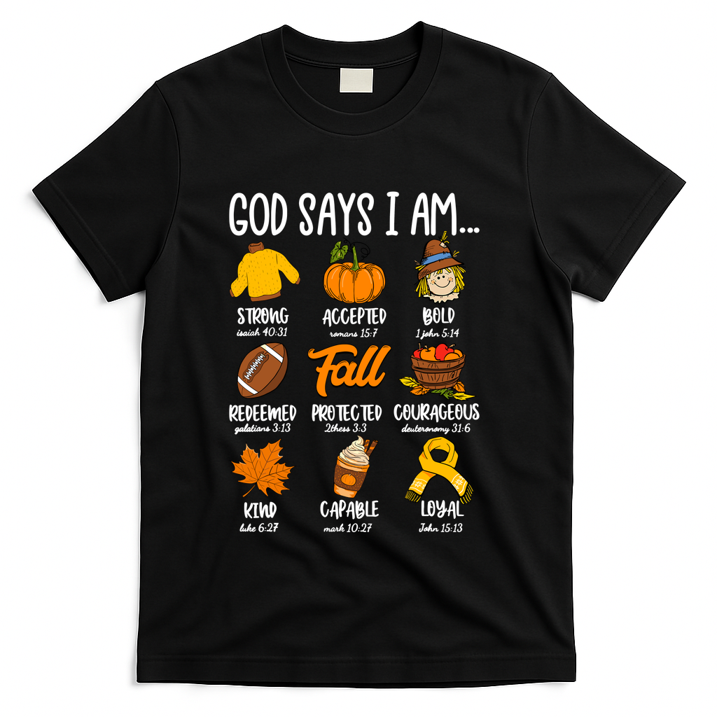 God Says I Am Fall Vibes Autumn Christian T-Shirt product image 1