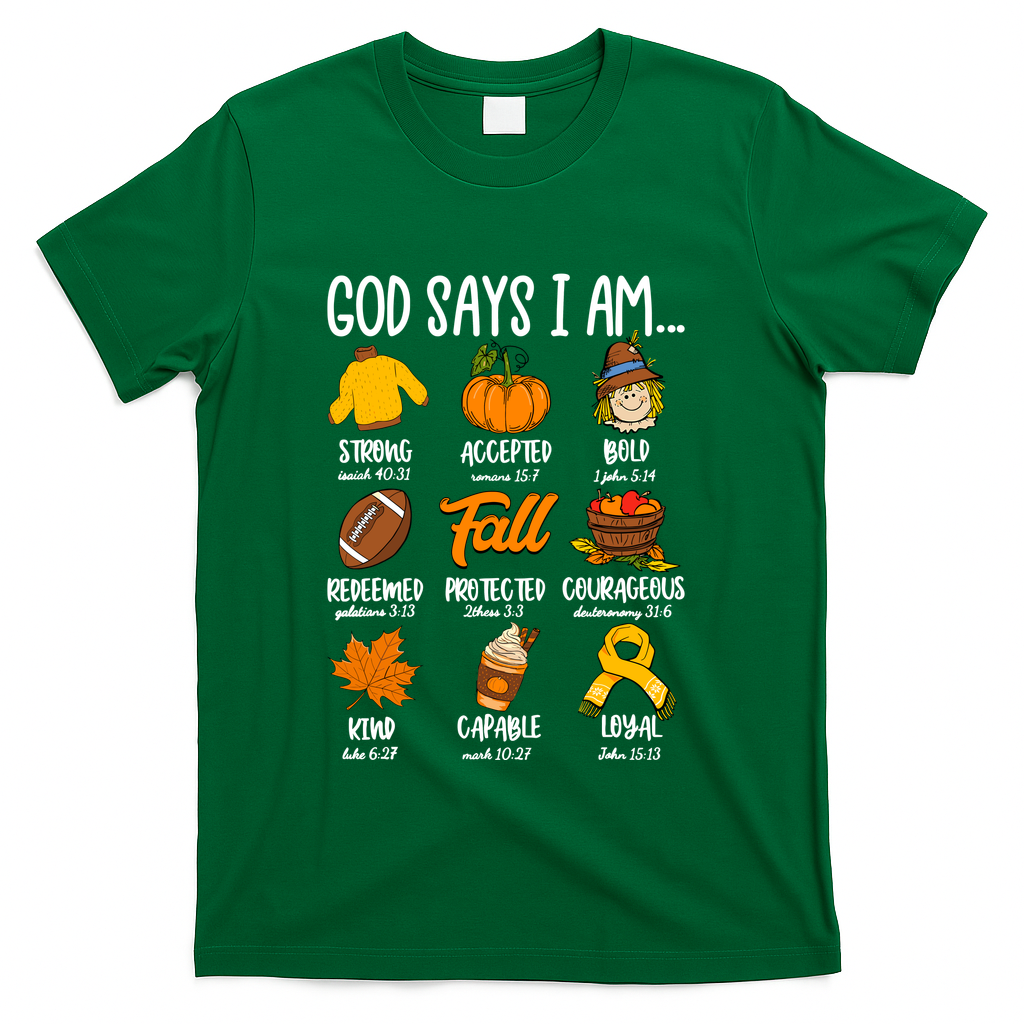 God Says I Am Fall Vibes Autumn Christian T-Shirt product image 4