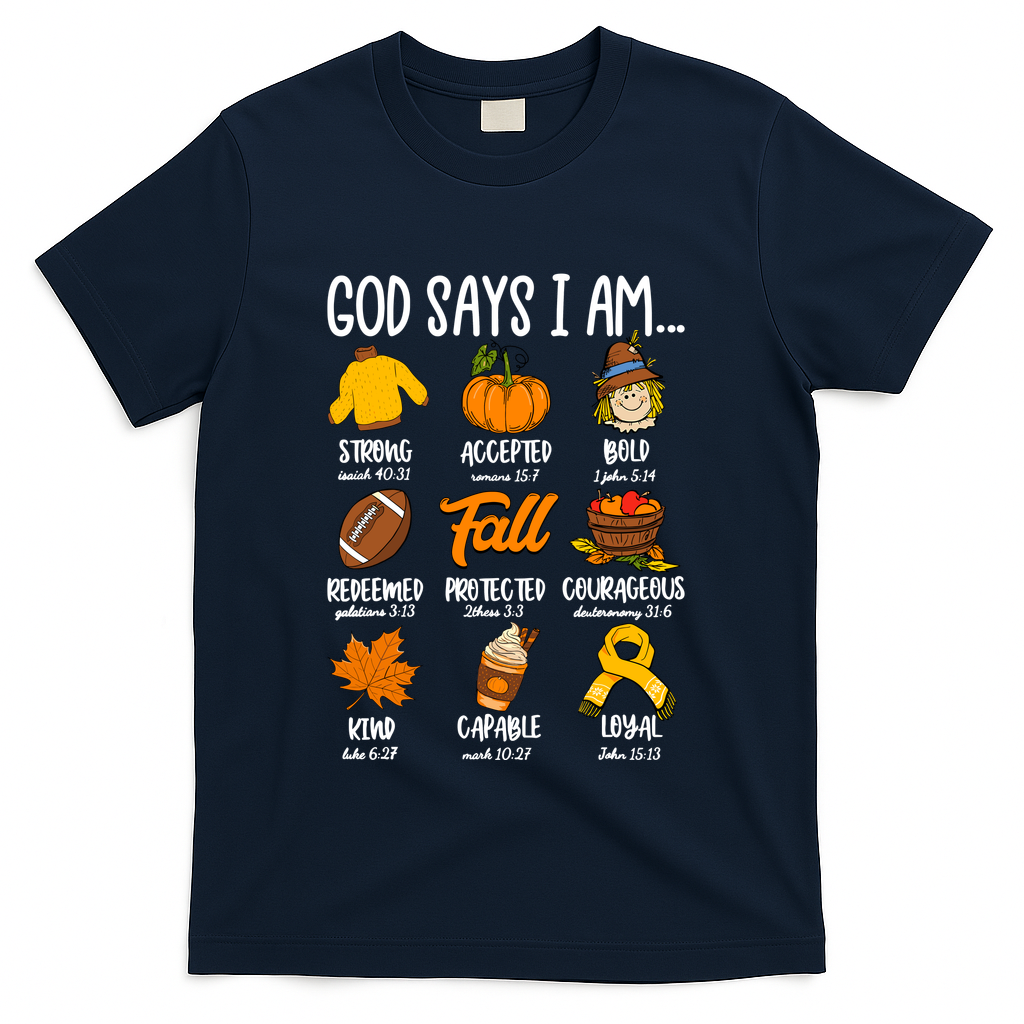 God Says I Am Fall Vibes Autumn Christian T-Shirt product image 3