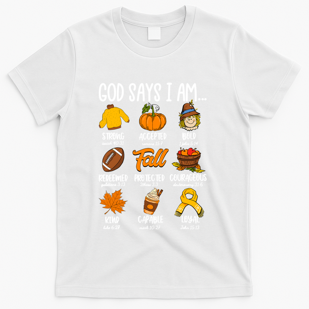 God Says I Am Fall Vibes Autumn Christian T-Shirt product image 2