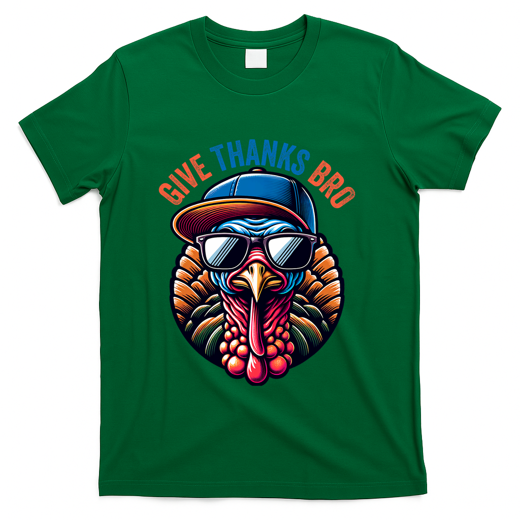 Give Thanks Bro Turkey Thankful Thanksgiving T-Shirt product image 4