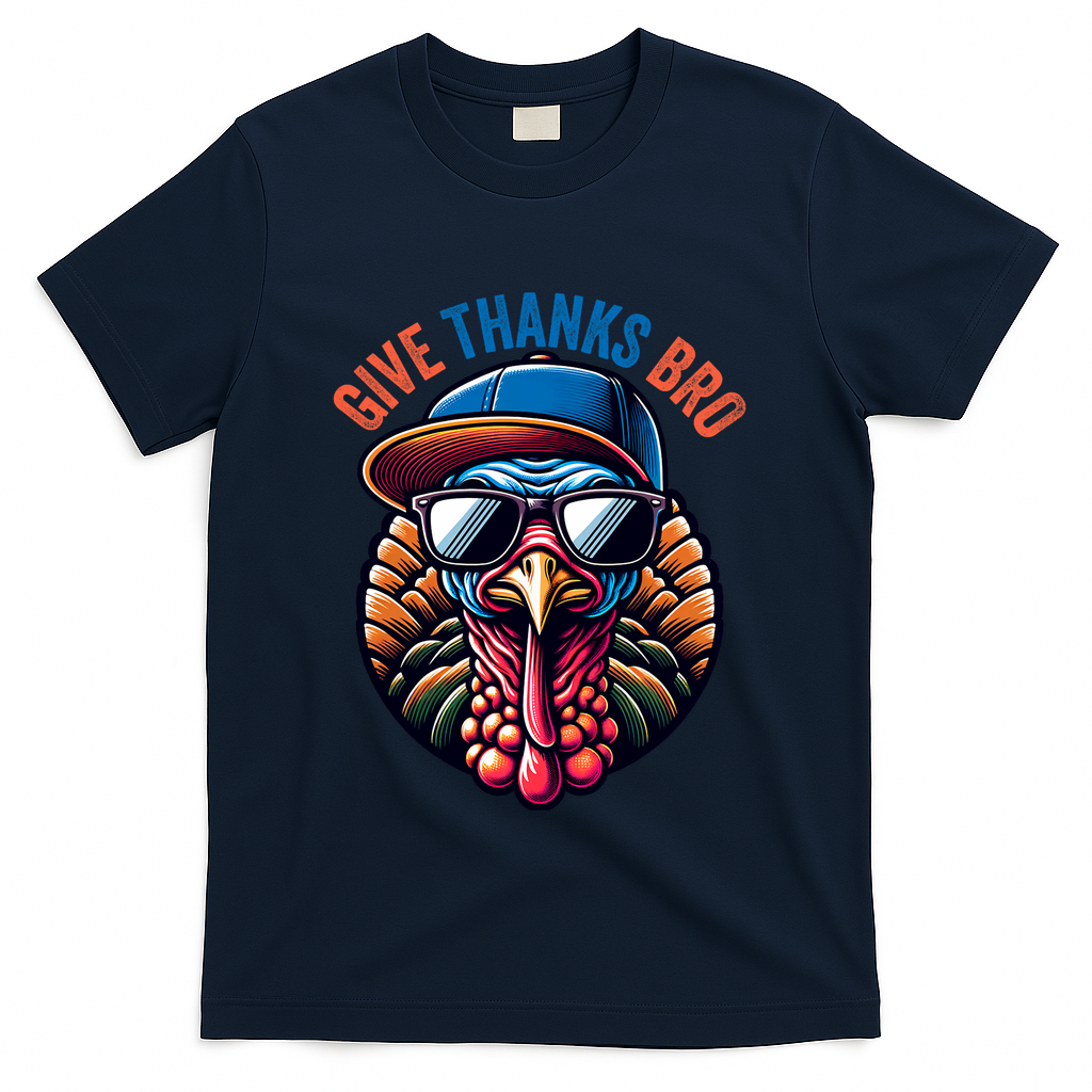Give Thanks Bro Turkey Thankful Thanksgiving T-Shirt product image 3