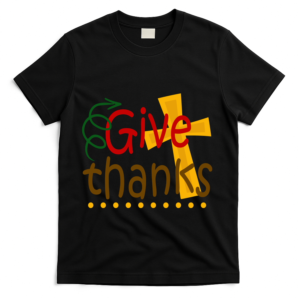 Give Thanks Cross Thanksgiving T-Shirt product image 1