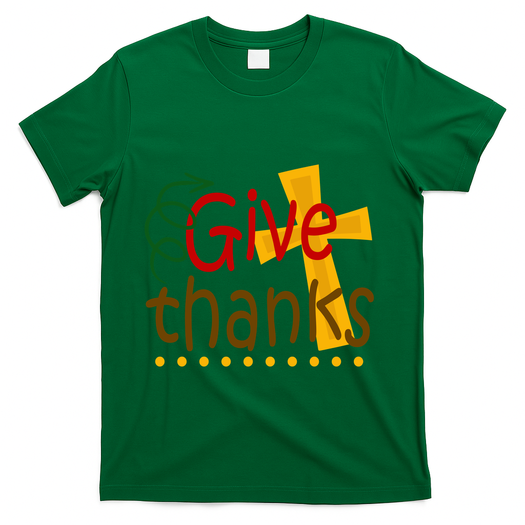 Give Thanks Cross Thanksgiving T-Shirt product image 4