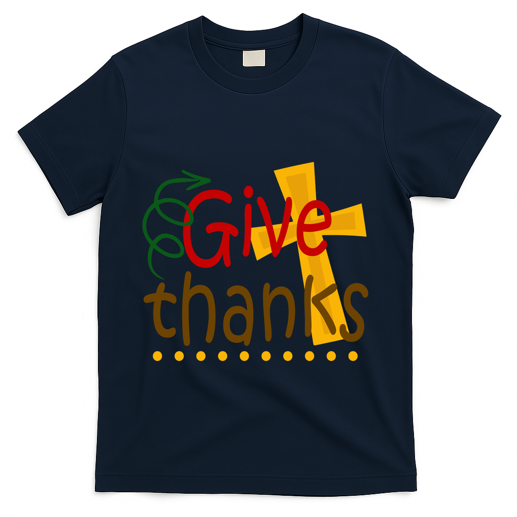 Give Thanks Cross Thanksgiving T-Shirt product image 3
