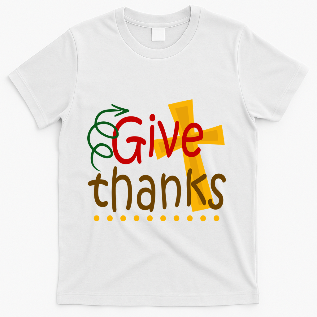 Give Thanks Cross Thanksgiving T-Shirt product image 2