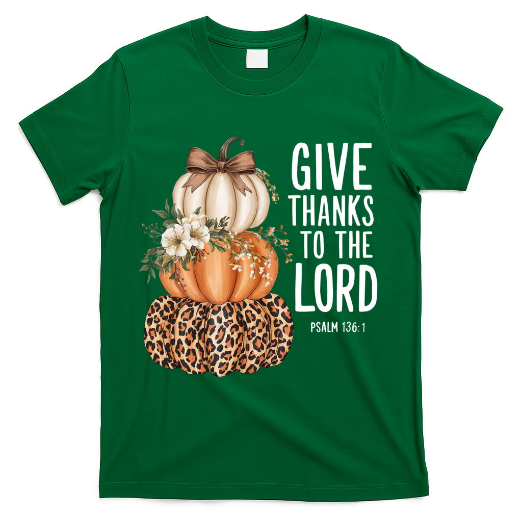 Give Thanks To The Lord Fall Autumn Christian T-Shirt product image 4