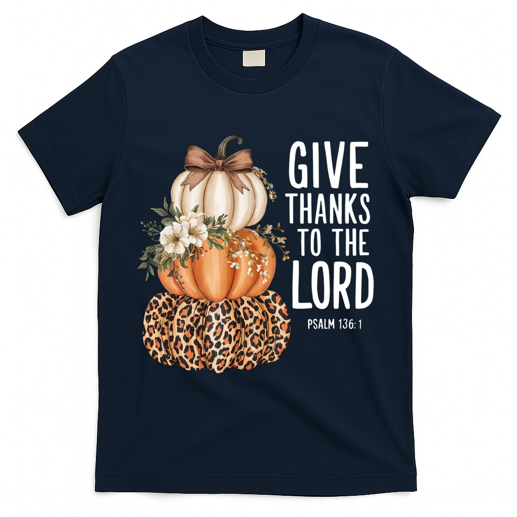 Give Thanks To The Lord Fall Autumn Christian T-Shirt product image 3
