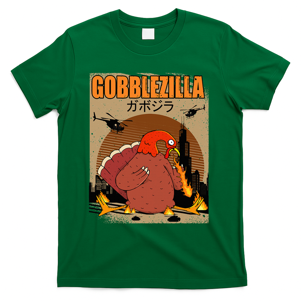 Gobblezilla Turkey Thanksgiving T-Shirt product image 4