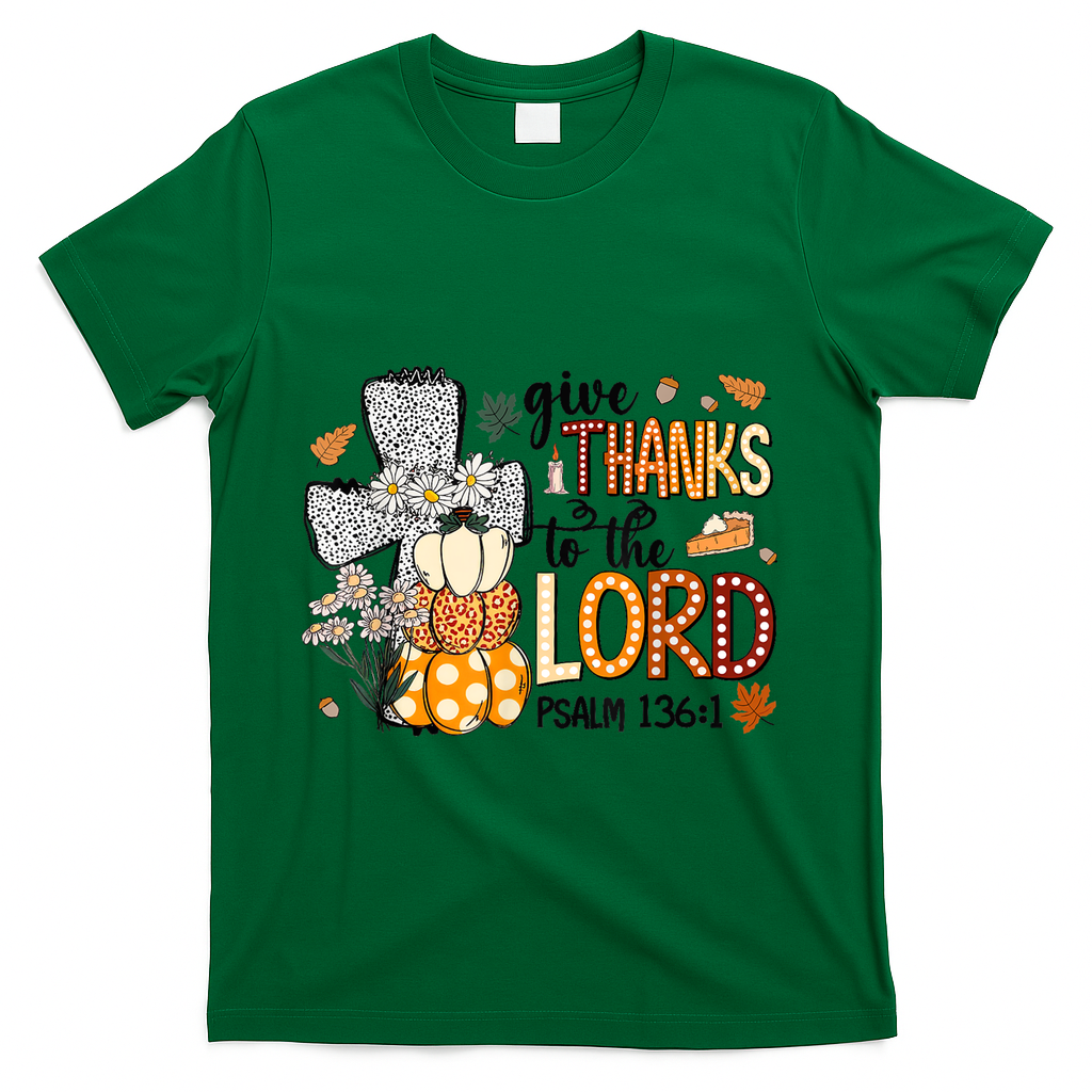 Give Thanks To The Lord Christian Fall T-Shirt product image 4