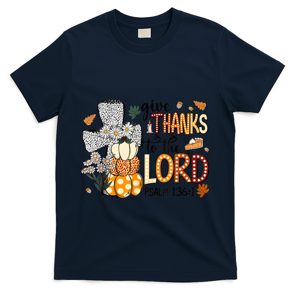 Give Thanks To The Lord Christian Fall T-Shirt product image 3