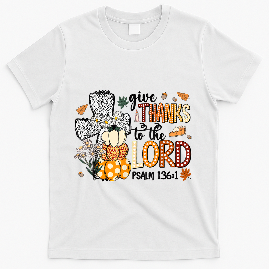 Give Thanks To The Lord Christian Fall T-Shirt product image 2