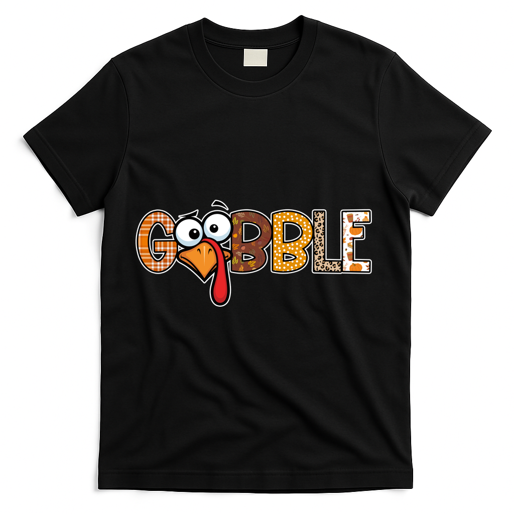 Gobble Thanksgiving Turkey Face Funny Cute Gift T-Shirt product image 1
