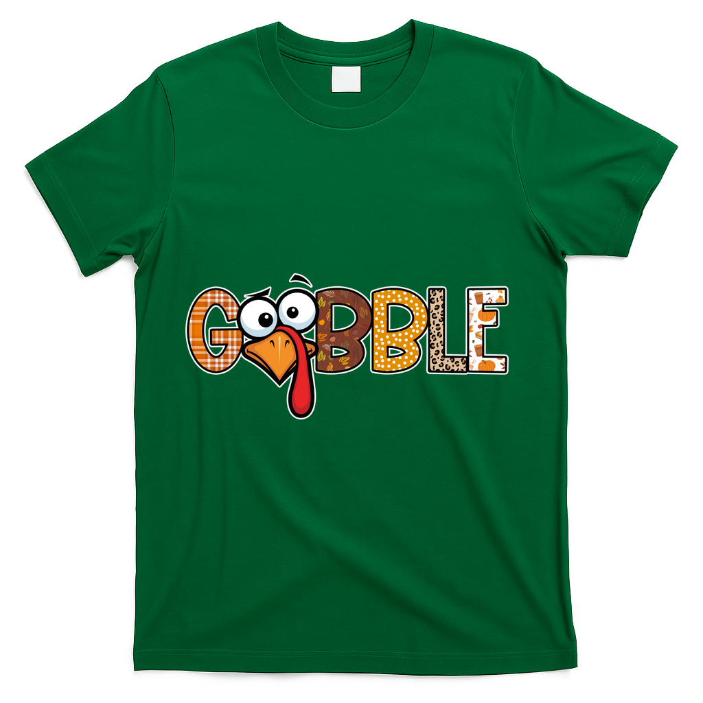 Gobble Thanksgiving Turkey Face Funny Cute Gift T-Shirt product image 4