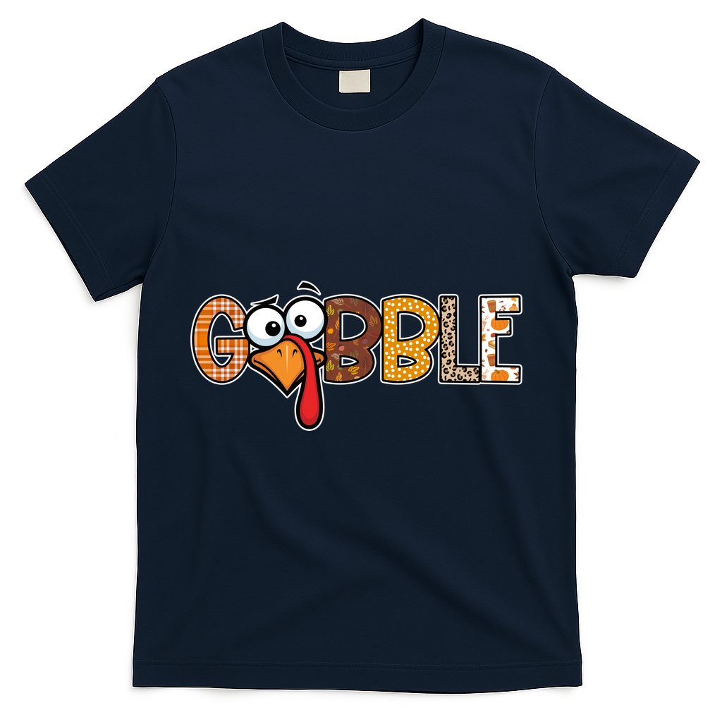 Gobble Thanksgiving Turkey Face Funny Cute Gift T-Shirt product image 3