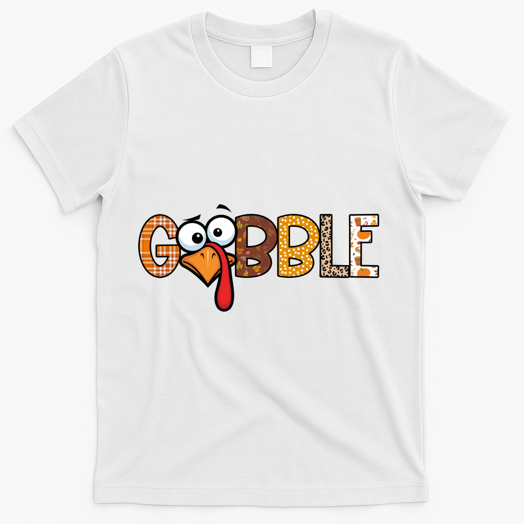 Gobble Thanksgiving Turkey Face Funny Cute Gift T-Shirt product image 2