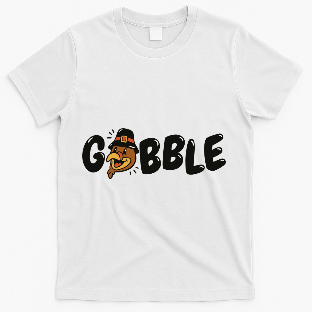 Gobble Turkey Thanksgiving Holiday Cute T-Shirt product image 2