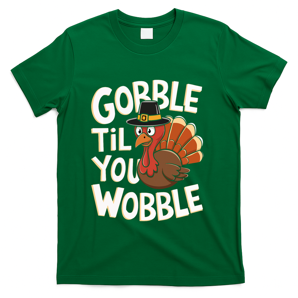 Gobble Til You Wobble Thanksgiving Day T-Shirt product image 4