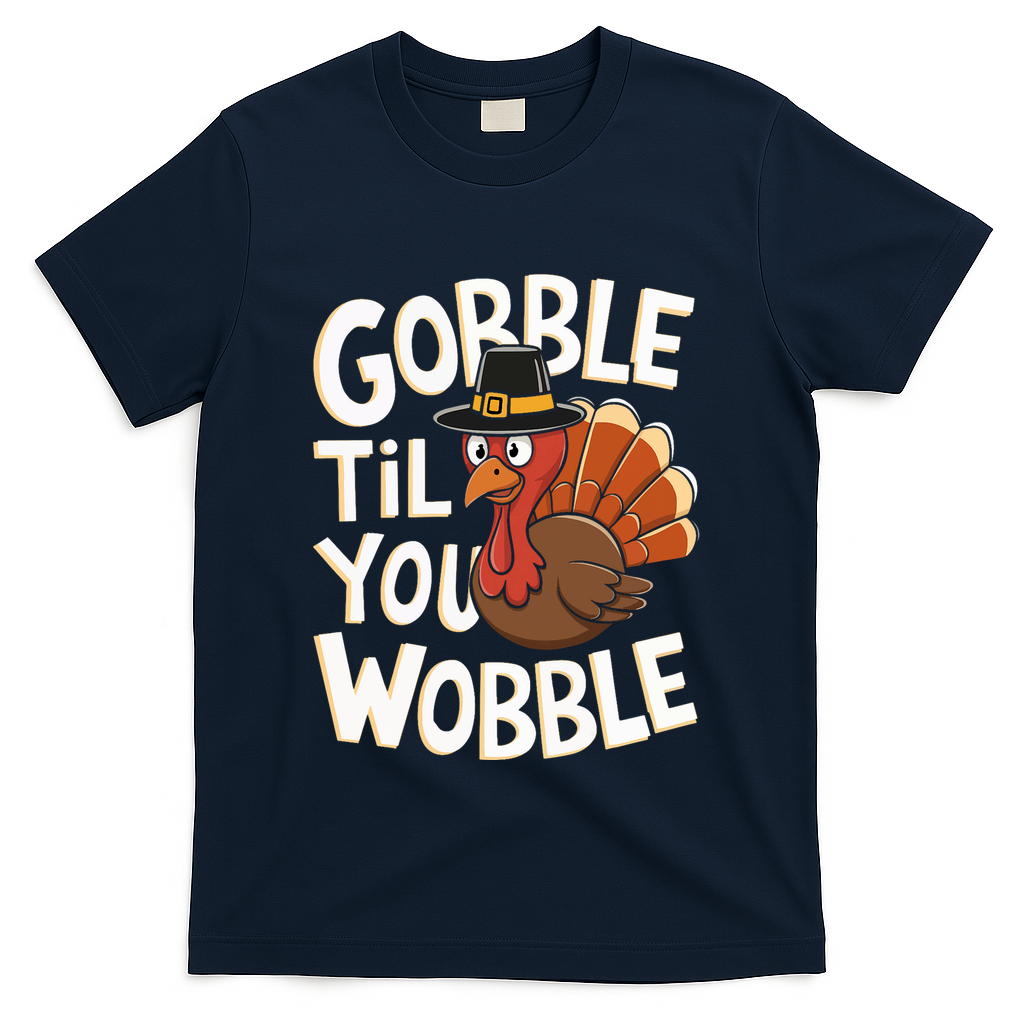 Gobble Til You Wobble Thanksgiving Day T-Shirt product image 3